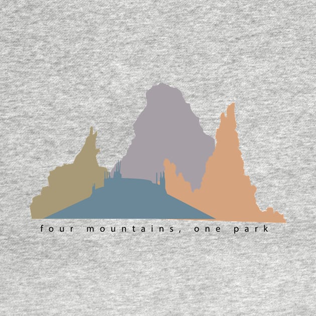 Four Mountains, One Park by Origami Sticker Co.